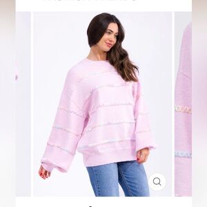 Pink Crew Neck Sweater